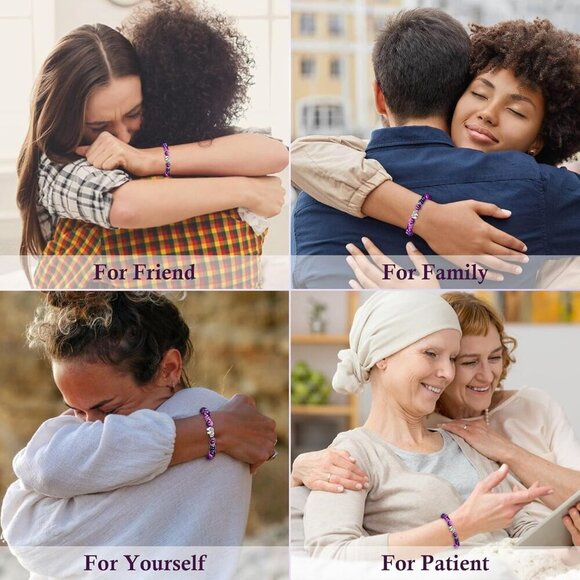 Adjustable Amethyst Elephant Bracelet - Get Well Gift for Women After Surgery - Picture 5 of 7